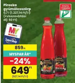 Spar Piroska Gyümölcsszörp ajánlat