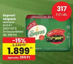 Spar Soproni sörpack ajánlat