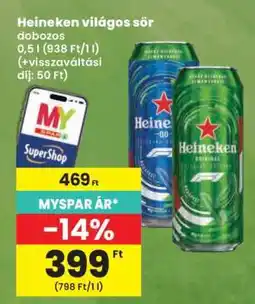 Spar HEINEKEN Világos sör ajánlat