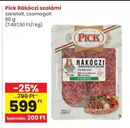 Spar PICK Rákóczi szalámi ajánlat