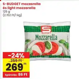 Spar S-BUDGET mozzarella és light mozzarella ajánlat