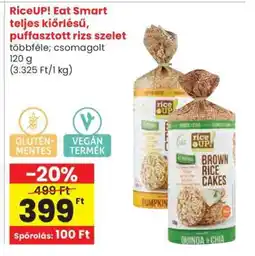 Spar RiceUP! Eat Smart teljes kiőrlésű, puffasztott rizs szelet ajánlat