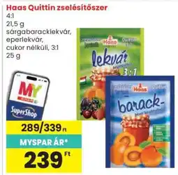 Spar Haas Quittin zselésítő ajánlat