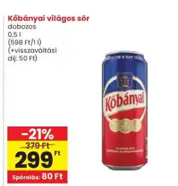 Spar KŐBÁNYAI Világos sör ajánlat