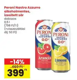 Spar Peroni Nastro Azzurro alkoholmentes, ízesített sör ajánlat