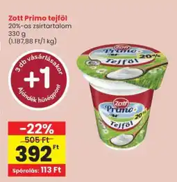Spar Zott Primo Tejföl ajánlat