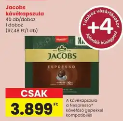Spar Jacobs kávékapszula ajánlat
