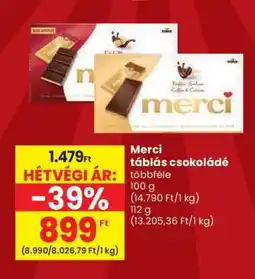 Spar MERCI TÁBLÁS CSOKOLÁDÉ ajánlat
