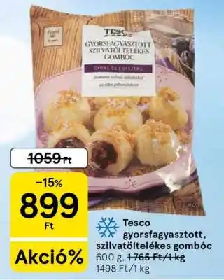 Tesco gyorsfagyasztott, szilvatöltelékes gombóc