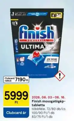Tesco FINISH Mosogatógép-tabletta ajánlat