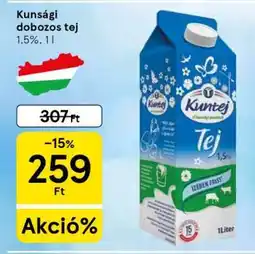 Tesco Kunsági dobozos tej ajánlat
