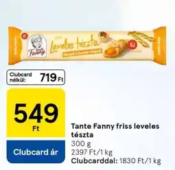 Tesco Tante Fanny friss leveles tészta ajánlat