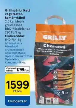 Tesco Grill szénbrikett vagy faszén keményfából ajánlat