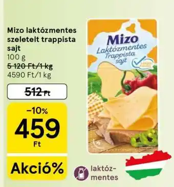 Tesco Mizo laktózmentes szeletelt Trappista sajt ajánlat
