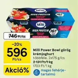 Tesco Milli Power Bowl Görög Krémjoghurt ajánlat