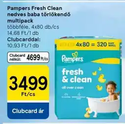 Tesco Pampers Fresh Clean nedves baba törlőkendő multipack ajánlat