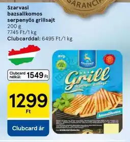 Tesco Szarvasi bazsalikomos serpenyős grillsajt ajánlat