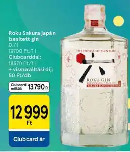 Tesco Roku Sakura japán ízesített gin ajánlat