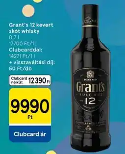 Tesco Grant's 12 kevert skót whisky ajánlat