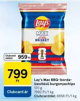 Tesco Lay's Max BBQ-borda-ízesítésű burgonyachips ajánlat