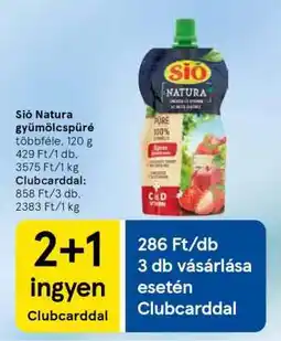 Tesco Sió Natura gyümölcspüré ajánlat