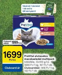 Tesco PreVital alutasakos macskaeledel multipack ajánlat