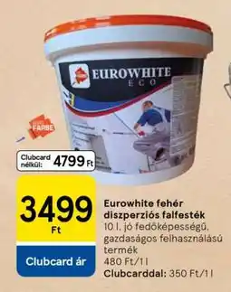 Tesco Eurowhite fehér diszperziós falfesték ajánlat