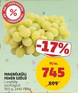 PENNY Magnélküli fehér szőlő ajánlat