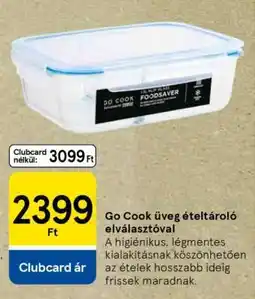 Tesco Go Cook üveg ételtároló elválasztóval ajánlat