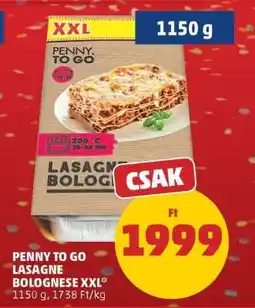 PENNY PENNY TO GO Lasagne Bolognese XXL ajánlat