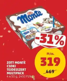 PENNY Zott Monte Csoki Tejdesszert Multipack ajánlat