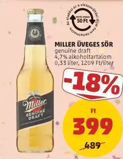 PENNY Miller Üveges Sör ajánlat