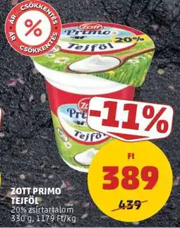 PENNY Zott Primo Tejföl ajánlat