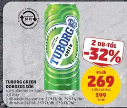 PENNY Tuborg Green dobozos sör ajánlat