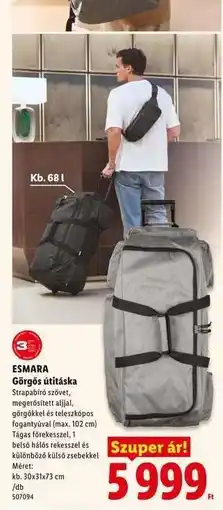 Lidl ESMARA Görgős úti táska ajánlat