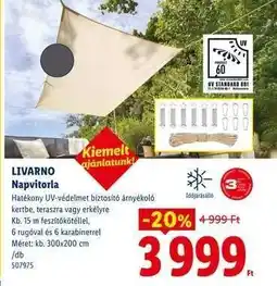 Lidl LIVARNO Napvitorla ajánlat