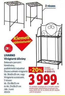 Lidl LIVARNO Virágtartó állvány ajánlat