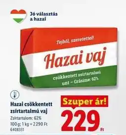 Lidl Hazai Csökkentett zsírtartalmú vaj ajánlat