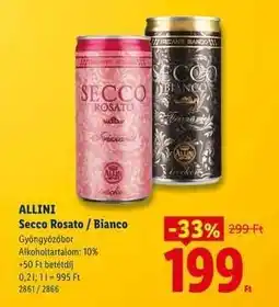 Lidl ALLINI Secco Rosato / Bianco ajánlat