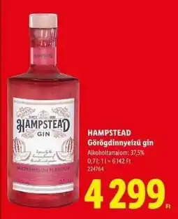 Lidl Hampstead Görögdinnyéízű gin ajánlat