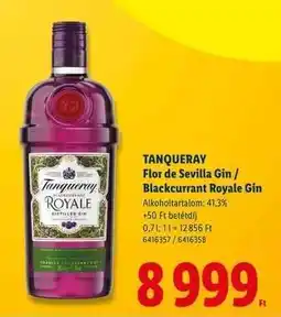 Lidl TANQUERAY Flor de Sevilla Gin / Blackcurrant Royale Gin ajánlat
