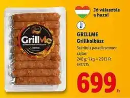 Lidl GrillMe grillkolbász ajánlat