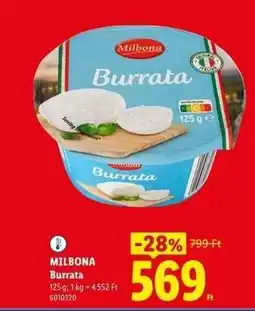 Lidl MILBONA Burrata ajánlat
