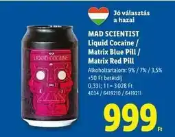 Lidl MAD SCIENTIST Liquid Cocaine / Matrix Blue Pill / Matrix Red Pill ajánlat