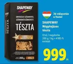 Lidl SHAPEWAY Négytojásos tészta ajánlat