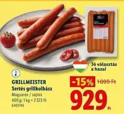 Lidl GRILLMEISTER Sertés grillkolbász ajánlat