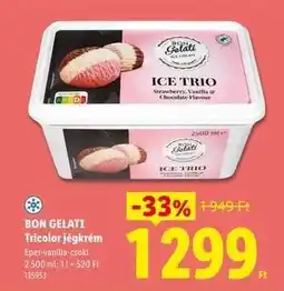 Lidl BON GELATI Tricolor jégkrém ajánlat