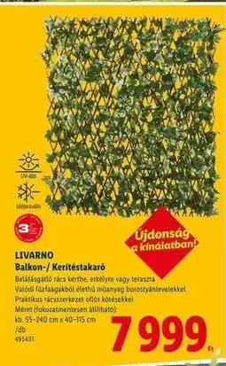 Lidl LIVARNO ajánlat