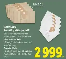 Lidl PARKSIDE Porzsák / vlies porzsák ajánlat