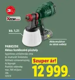 Lidl PARKSIDE Akkus festékszóró pisztoly ajánlat
